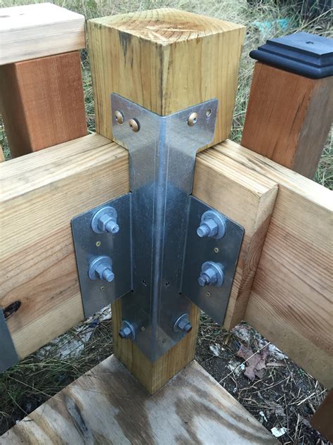 metal post mounting brackets|adding posts to existing deck.